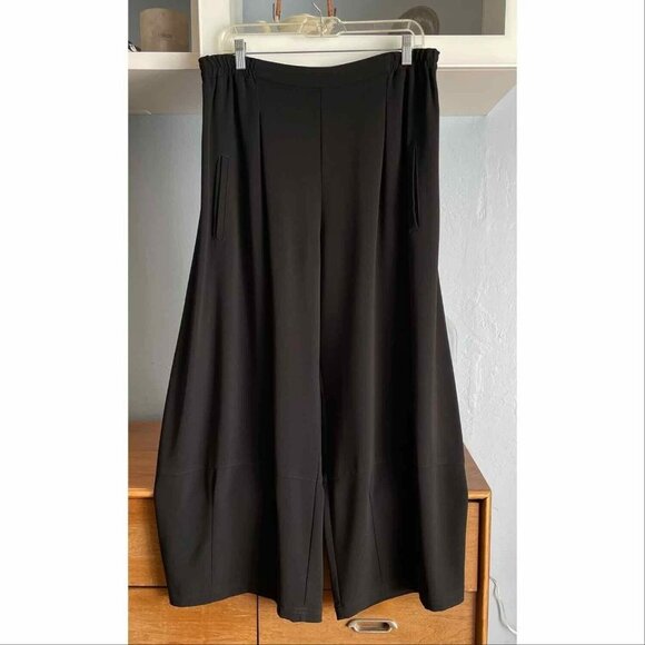 Blanque Wide Leg Balloon Pant Lagenlook Hem Seamed Detail